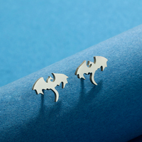 Cxwind Simple Laser Engraving Fashion Stainless Steel Earrings Shooting Stars Shaped Celestial Dragon Stud Earring Birthday Gift