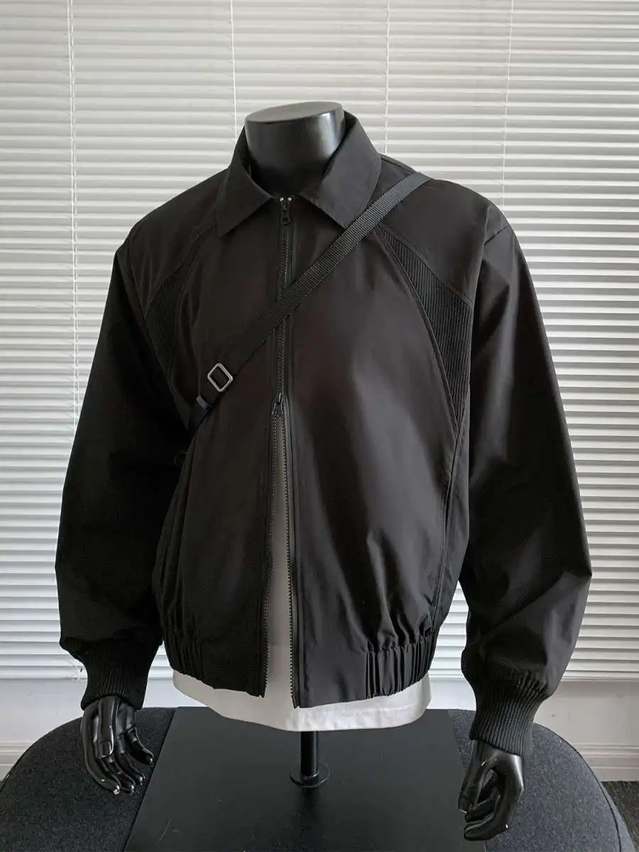 

Men's Autumn Jaet Hard Sle Flight Coat Tee-Proof Collar Workwear Thiened Cotton Blend Casual Faion Outerwear