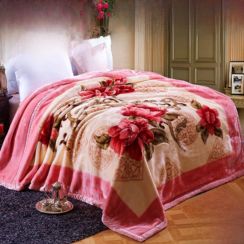 

Утолщенное одеяло из кораллового флиса Falsan, двухслойное, теплое зимнее, свадебное покрывало, одеяло из овечьей шерсти Raschel, бренд Fazeya