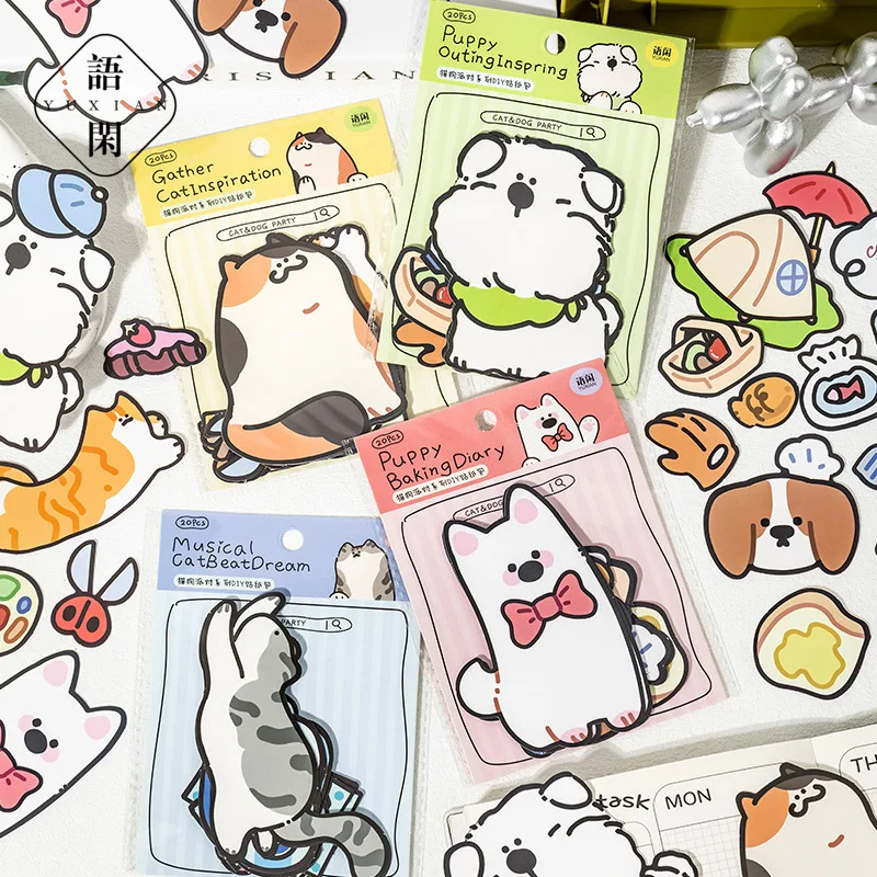 20 Pcs/pack Cute Animal Stickers Realistic Animals Aesthetic Decals Vinyl Waterproof Animals Stickers for Water Bottle Laptop