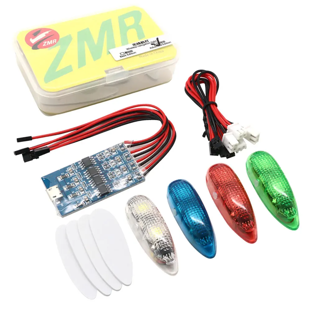 Zmr iiiワイヤレスナビゲーションライト、充電式、4モードLEDライト、rc飛行機、固定翼、uav、fpvドローン玩具、1sに適しています