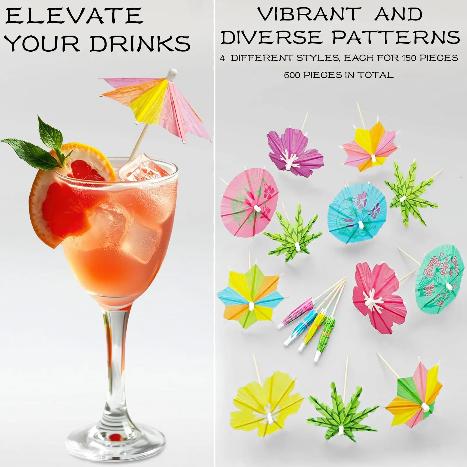 Drink Umbrellas Cocktail Picks Assorted Mini Paper Umbrella Hawaiian Paper Cocktail Picks for Summer Tropical Birthday Party