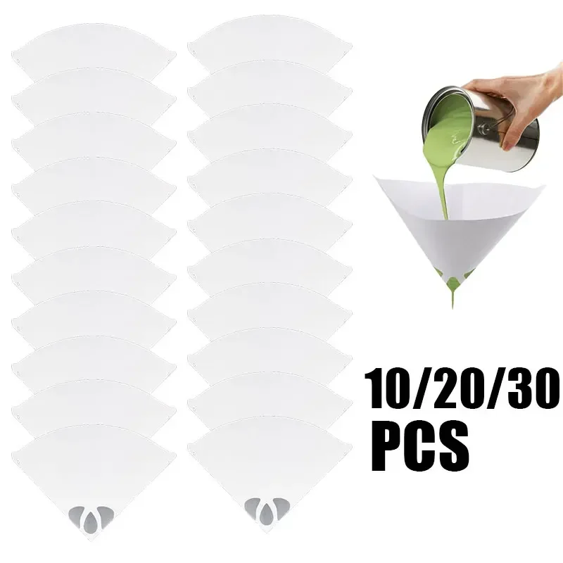 10/20/30Pcs Paint Filter Paper Purifying Straining Cup Funnel Disposable Paint Filte Mesh Conical Nylon Micron Paper