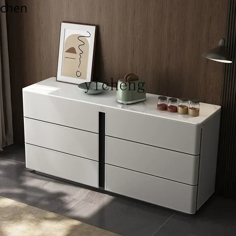 S-17  Solid Wood Rock Slab Dining Side Cabinet, Locker, Tea Cabinet, Living Room Integrated Side Cabinet Against The Wall