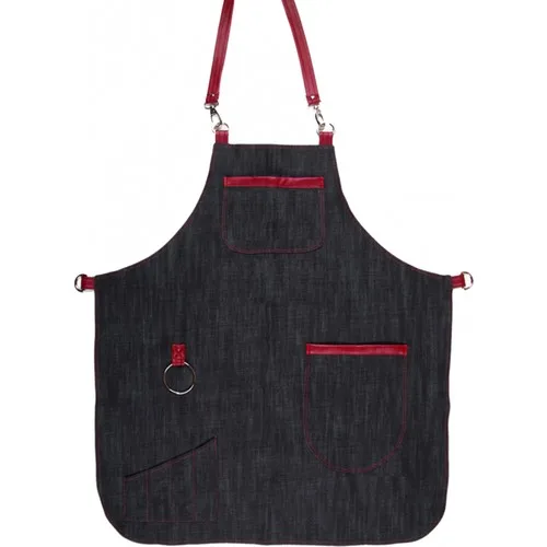 Medusa Forma Denim Bib Apron Chef Barista Cook Barber Tattoo Waiter Apron Red