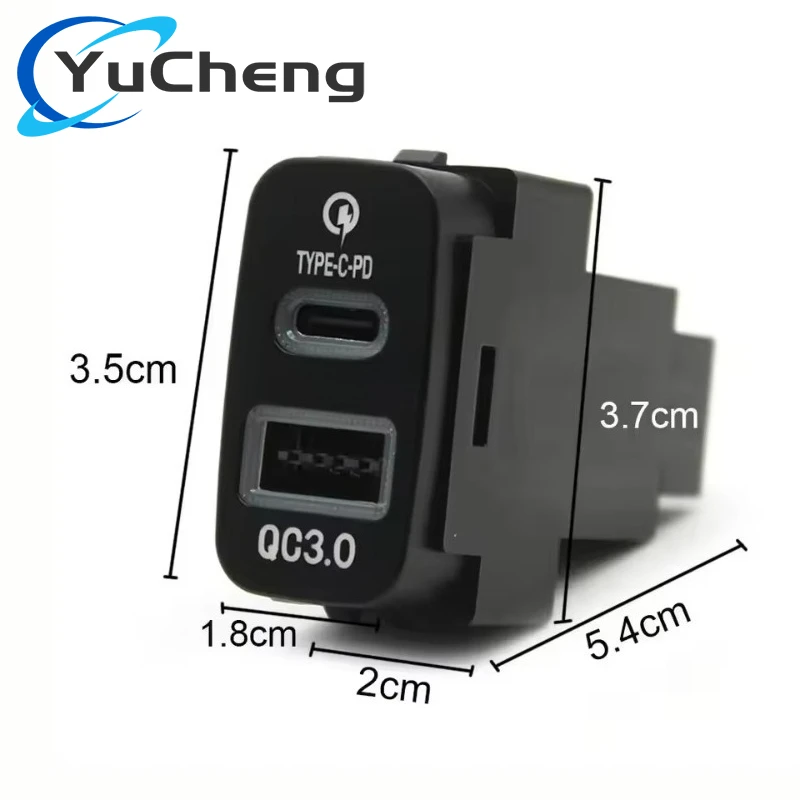 Brand New Car Charger Adapter TYPE-C+PD+QC3.0 PD USB Dual Fast Charging For Mitsubishi Outlander Lancer Pajero Sport ASX V73 V93