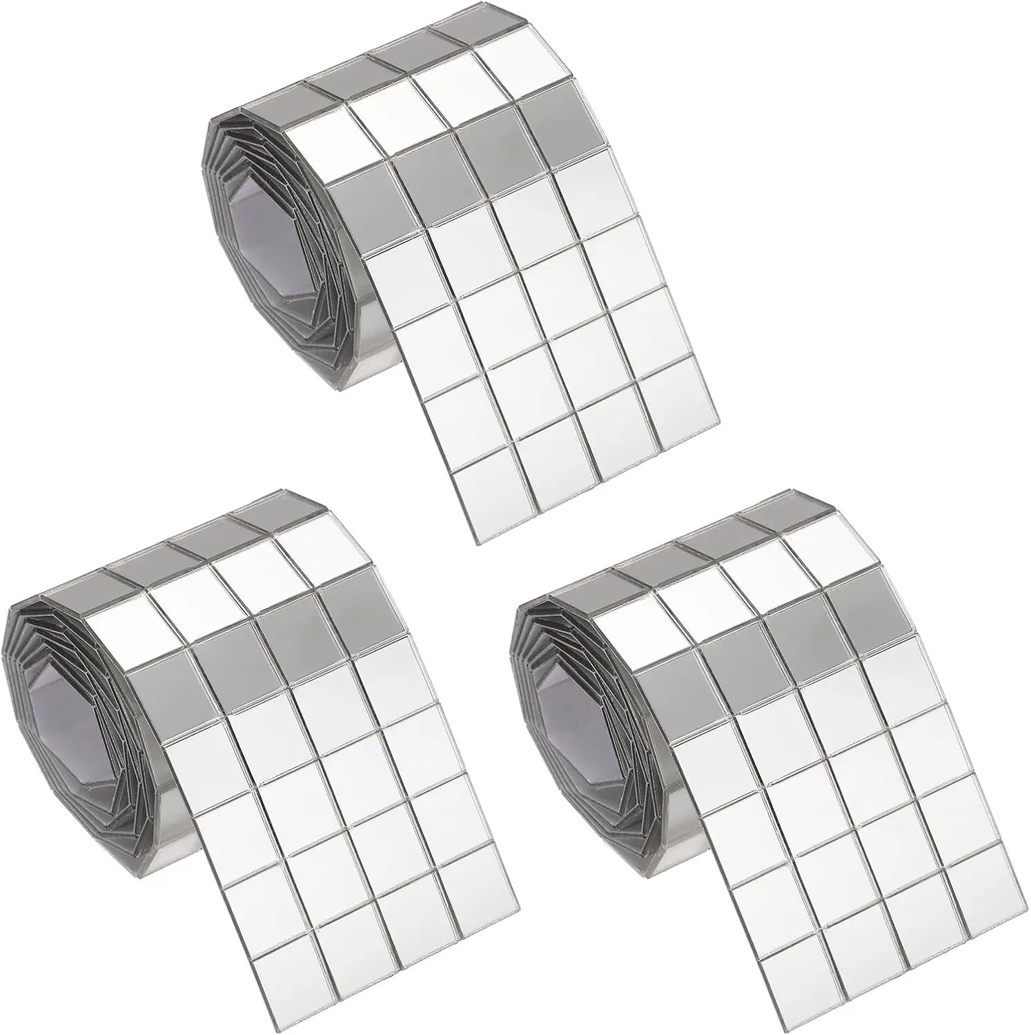 720 Pcs Mirror Mosaic Tiles 10 x 10 mm Square Acrylic Self-Adhesive Disco Ball Mirror Tiles Sticker for DIY Craft Decoration Art