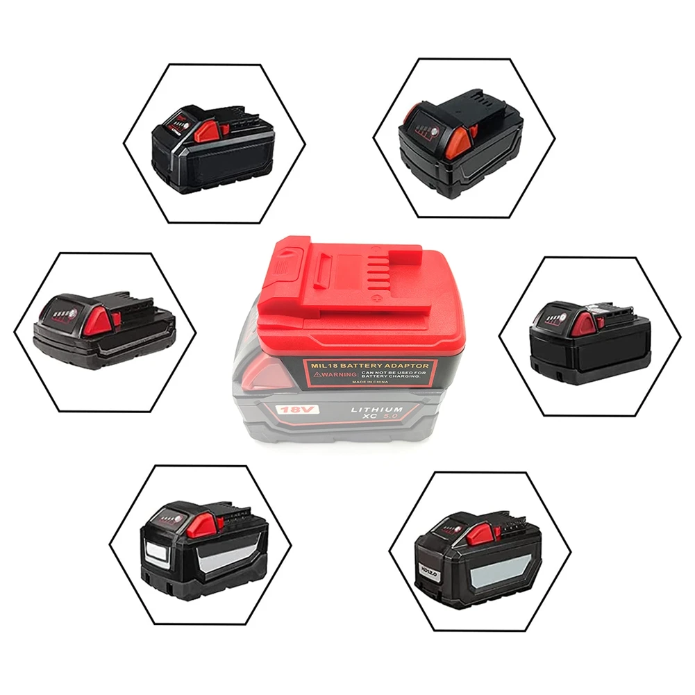 ABFKL Battery Tool Adapter Converter for Milwaukee 18V Li-Ion Battery to for Einhell Power X-Change 18V Li-Ion Battery Tool