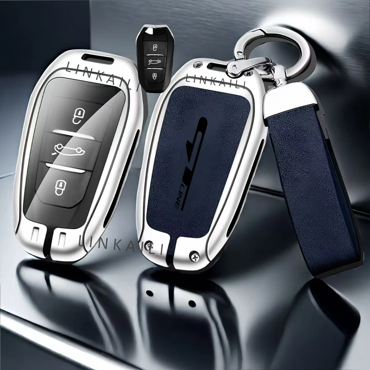 Auto Zink-legierung Schlüssel Fall Tasche Für Peugeot GTLine 207 307 407 208 308 408 508 2008 3008 4008 5008 RCZ Auto Schlüssel Kette Metall Schlüssel Shell – Detail 11