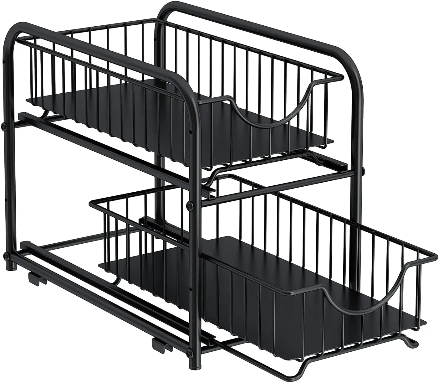 

Pull-out Cabinet Organizer, Stackable 2-tier Under Sink Rack, with Sliding Storage Drawer for Pantry, and Desktop, for Bathro