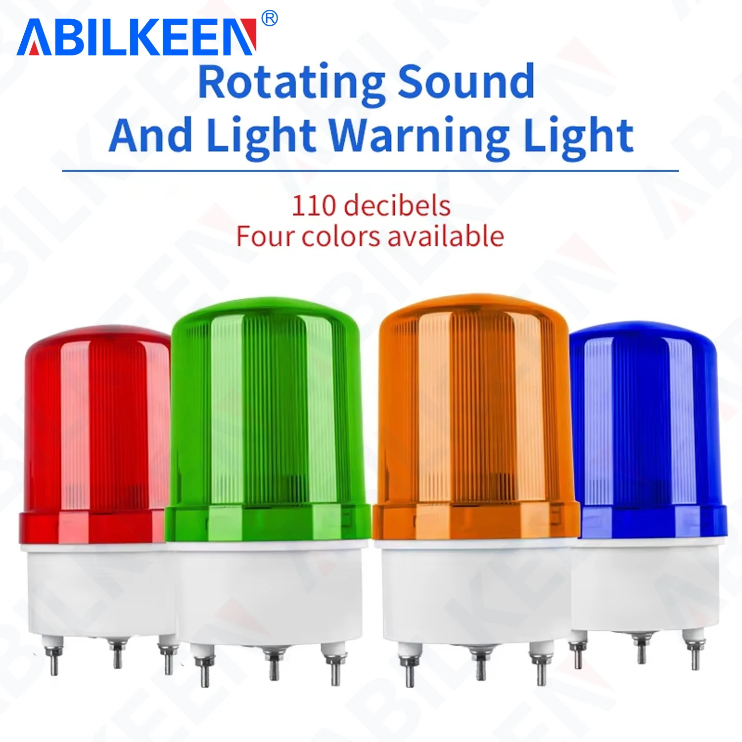 ABILKEEN LTE-1101J Rotary LED Light Warning Alarm 12V/220V Flashing LED Light Warning Indicator Light with 120dB Beeping Alarm