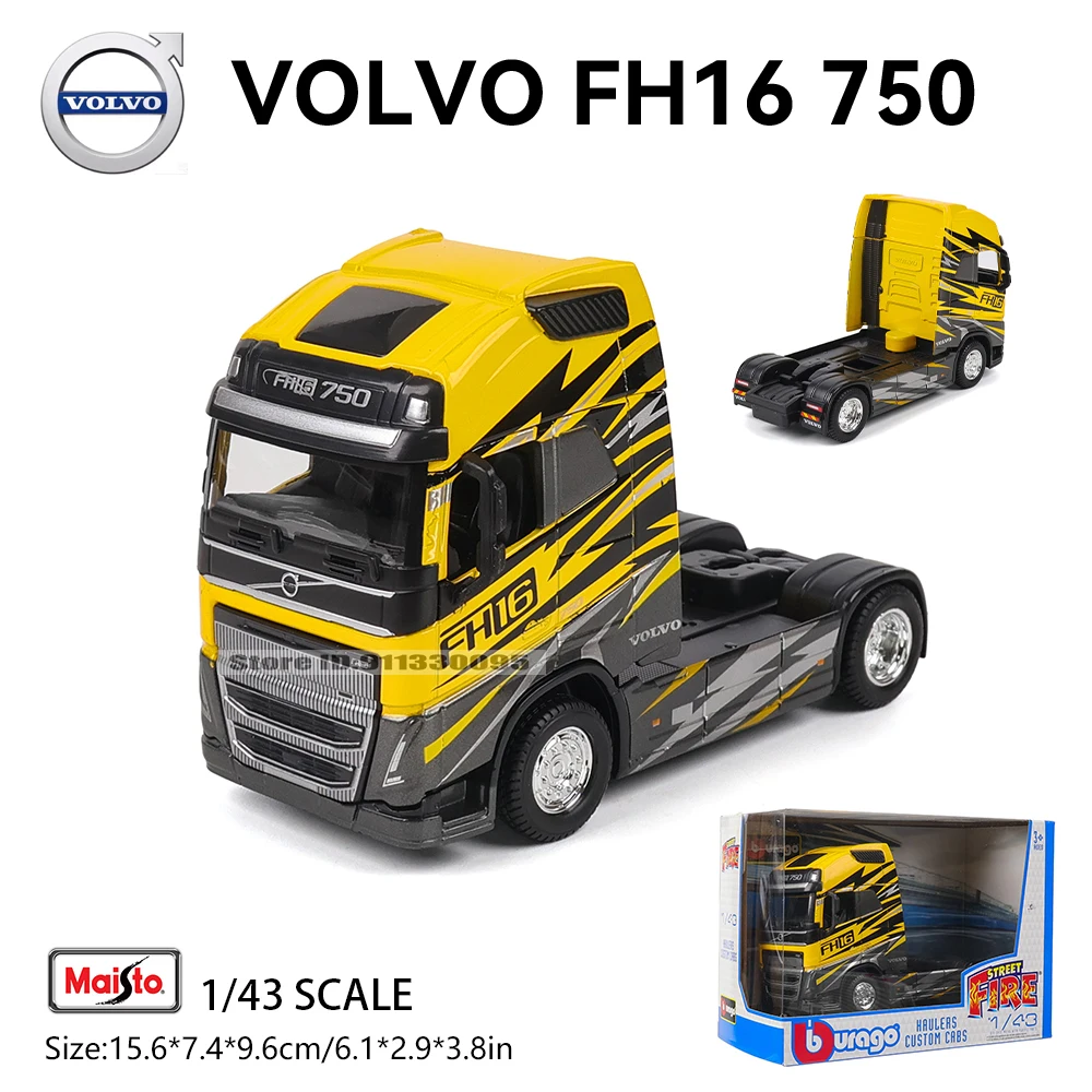 

Bburago 1:43 Transport vehicle front end Volvo FH16Globetrotter 750XXL model simulation car model alloy car toy male collection