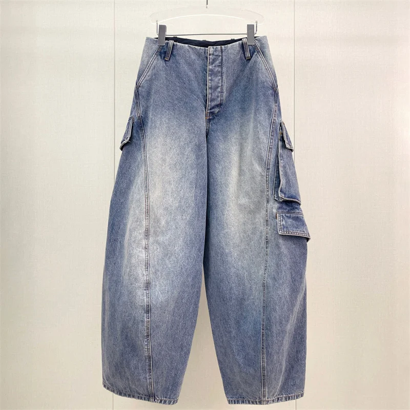 women's jeans New low rise slim fit straight leg pants for autumn 2026 Multi pocket decoration cargo pants cotton women's pants