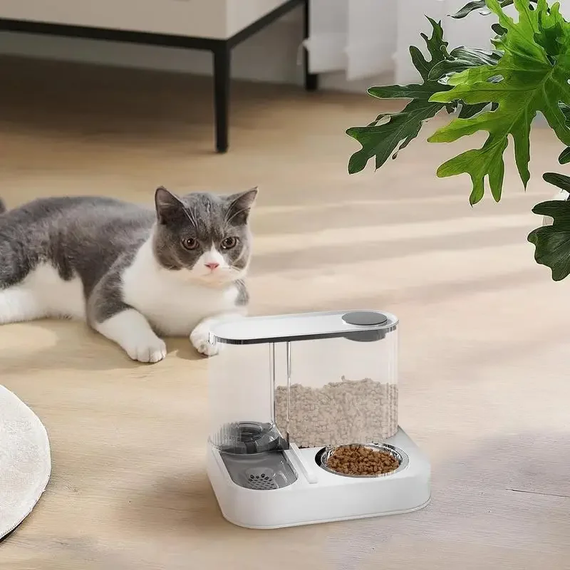 Dog Food Water Feeder Dispenser Automatic Cats Water And Food Container Bowl Automatic Pet Dry Food And Water Feeder For Cats