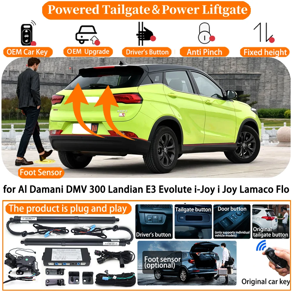 Car Powered Tailgate system for Al Damani DMV 300 Landian E3 Evolute i-Joy i Joy Lamaco Flo Auto Electric Power Tailgate kit
