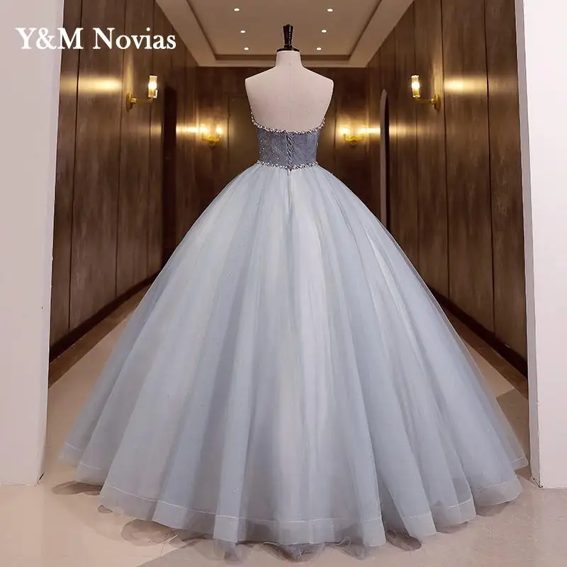 Y&M Novias Strapless Sleeve Sweet 16 Lavender Quinceanera Dress Vestido De 15 Anos De Debutante 2022 New Ball Gown Prom Dress