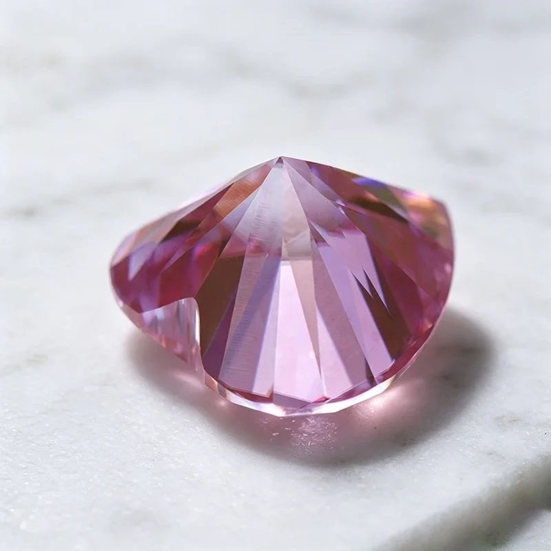 Moissanite Stone Heart Cut Sakura Pink Color Gemstone for Charms Jewelry Making Materials Pass Diamond Tester with Certificate
