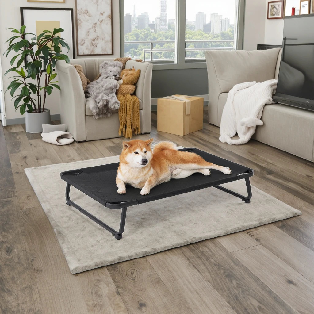 Letto amaca per cani ecologico Rete lavabile resistente alla masticazione durevole per uso interno ed esterno Gambe a scatto antiscivolo Raffreddamento per gatti