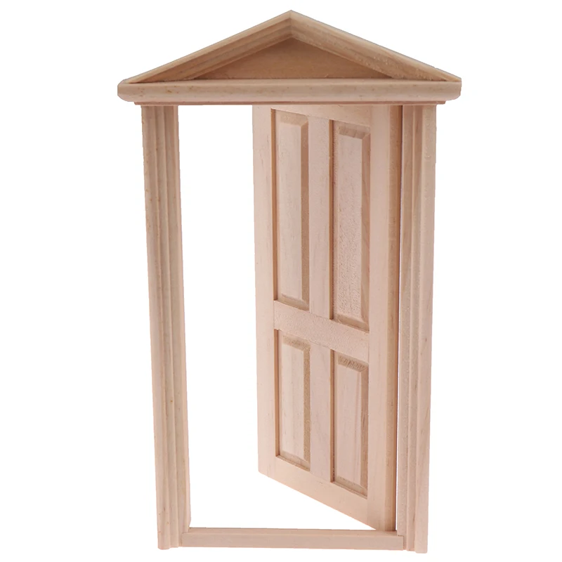 

High Quality 1:12 Dollhouse Miniature Wooden Spire Door Simulation DIY Furniture Accessories