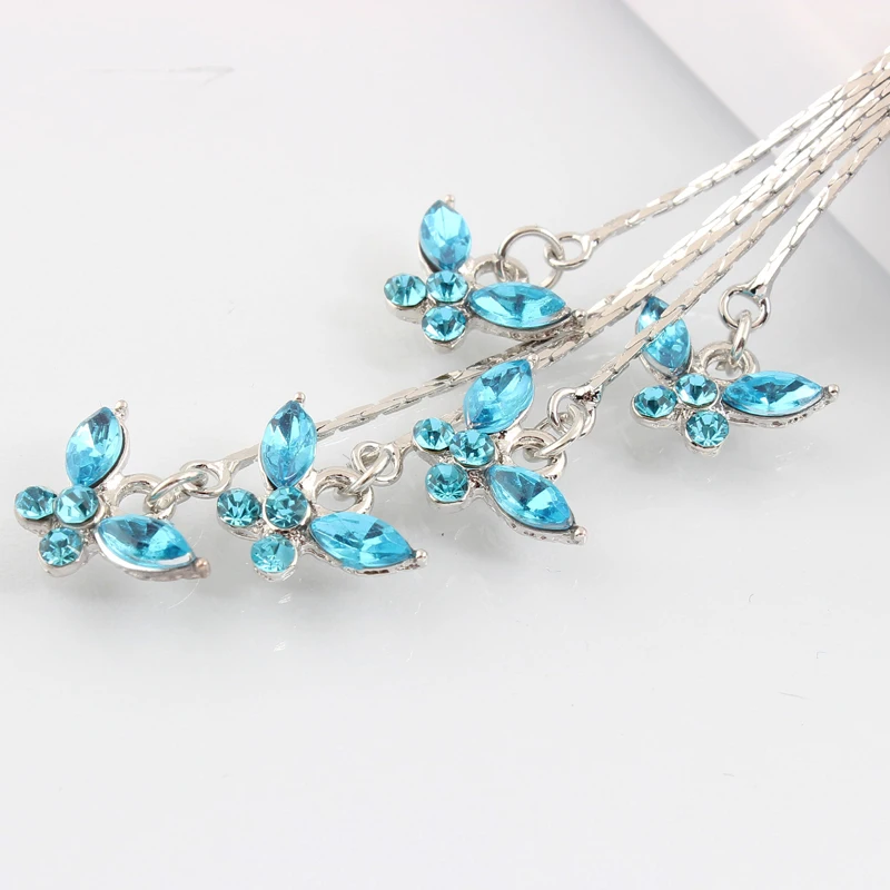 Crystal Tassel Butterfly Navel Bar Body Piercing Belly Button Ring  Fashion Navel Ring 14G 316L Surgical Steel Bar Nickel-free