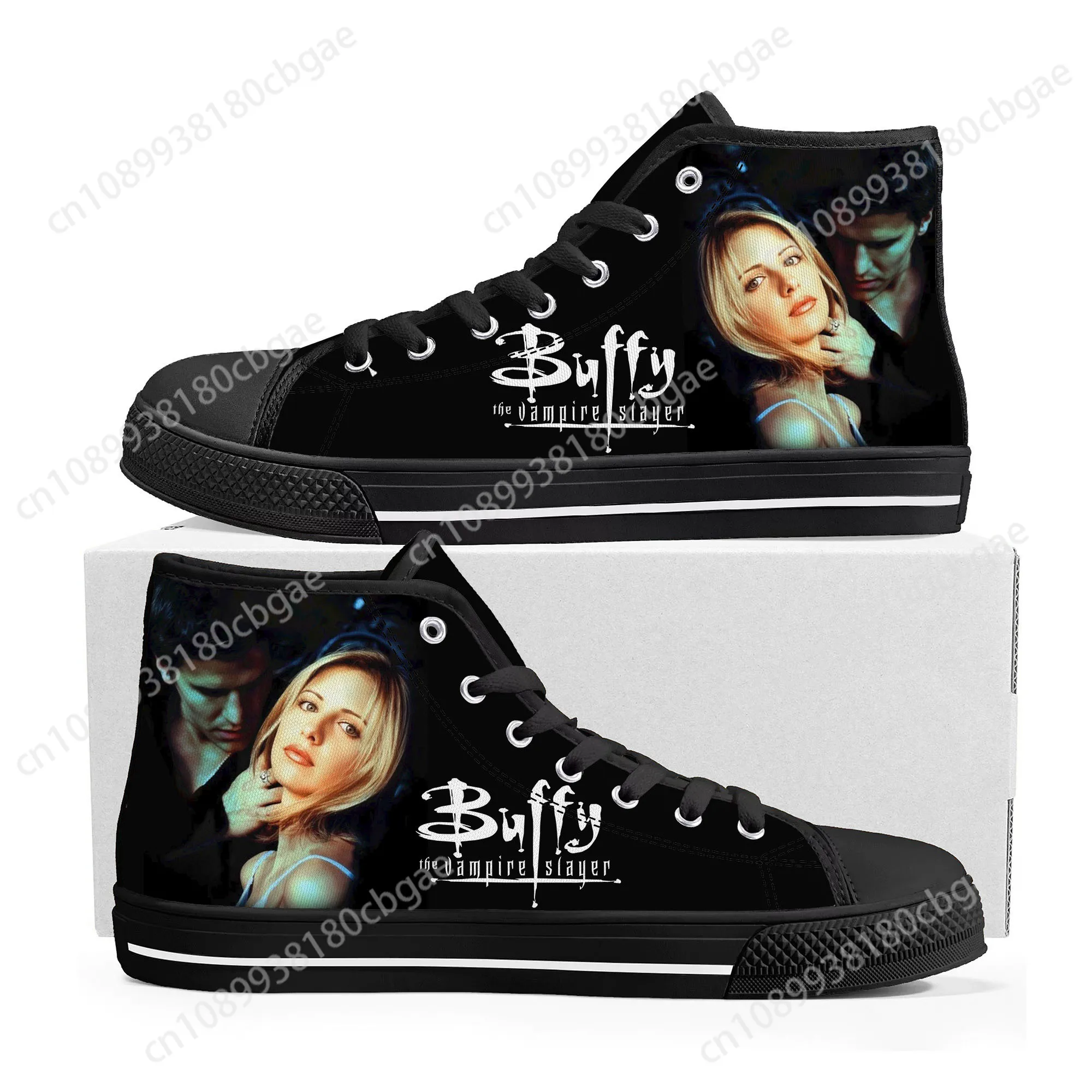 Buffy the Vampire Slayer High Top Sneakers Mens Womens Teenager Sarah Michelle Gellar Canvas Sneaker Shoe Casual Custom Shoes