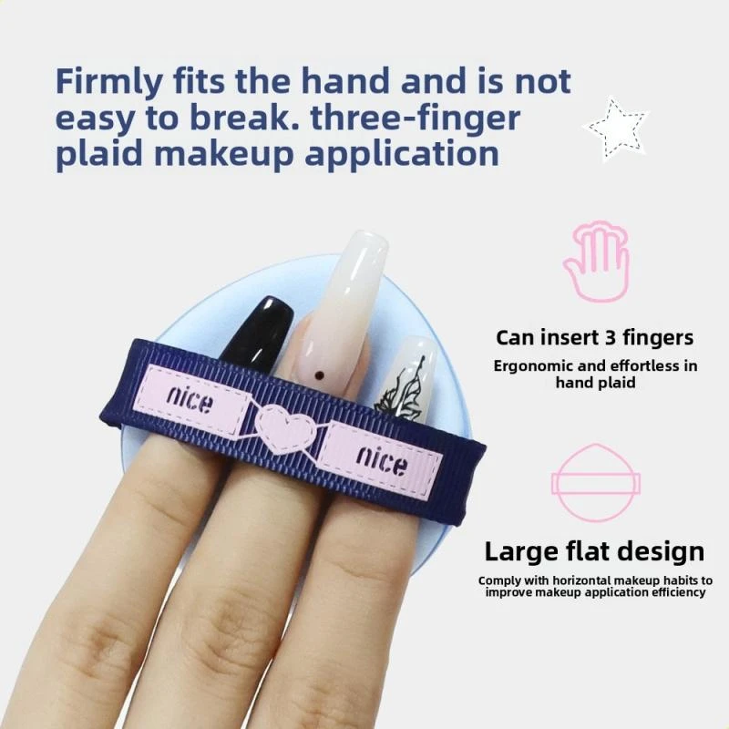 Droog Nat Gebruik Verbrede Linten Poederdons Set Denim Luchtkussen Poederdons Niet Poederabsorberende Duimspons Make-up Spons Set