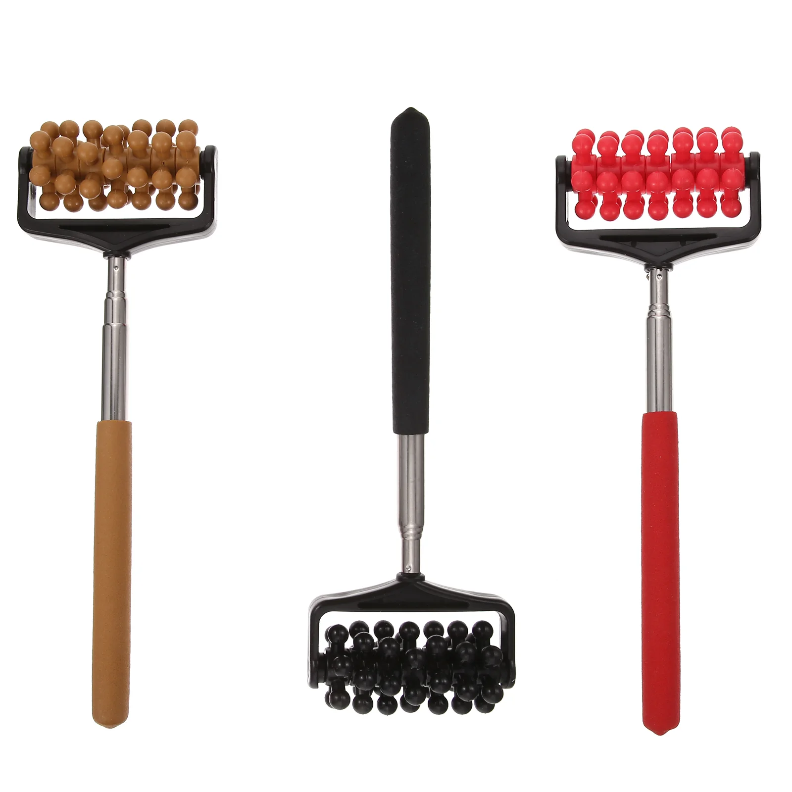 3 Pcs Roller Massage Tool Walker Stick Scratching Portable Pp Back Extendable Scratcher