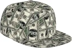 US Bill Dollars Snapback Hat for Men Women,Hip Hop Style Cool Flat Bill Hats Adjustable Baseball Hat