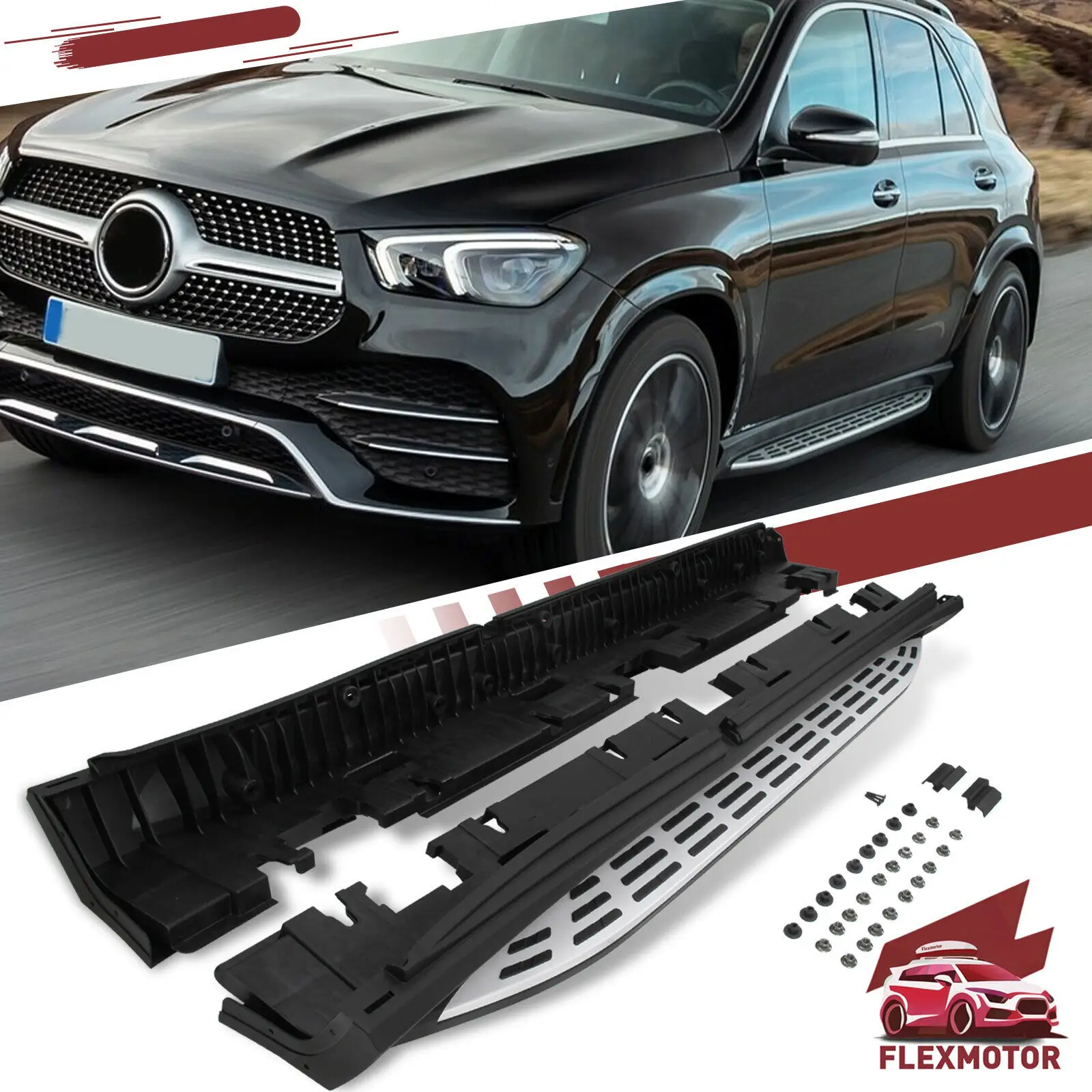 

400Lbs Running Boards For Benz GLE 350 450 450E W167 2020-2025 Side Step Present