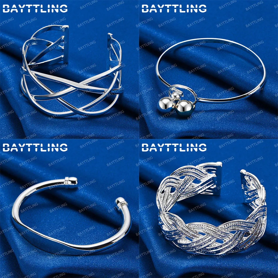 

Luxury 925 Sterling Silver Exquisite Beaded Hollow Bracelet Women's Gift Engagement Accessory Wedding Jewelry