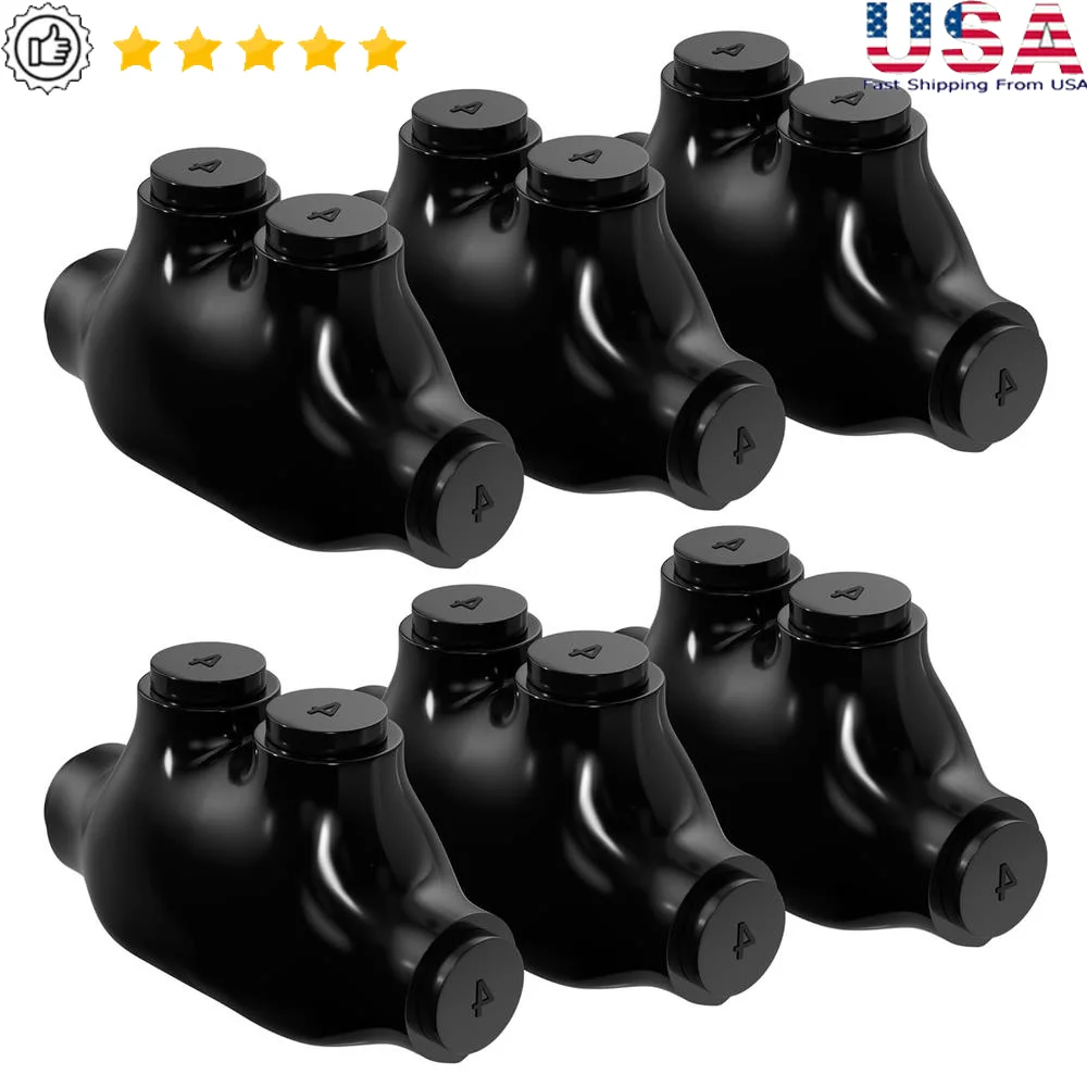 

6 Pack Insulated Inline Splice Connector Aluminum Copper Wire Connectors 4-14 AWG Quick Connect Safe Electrical Connectors