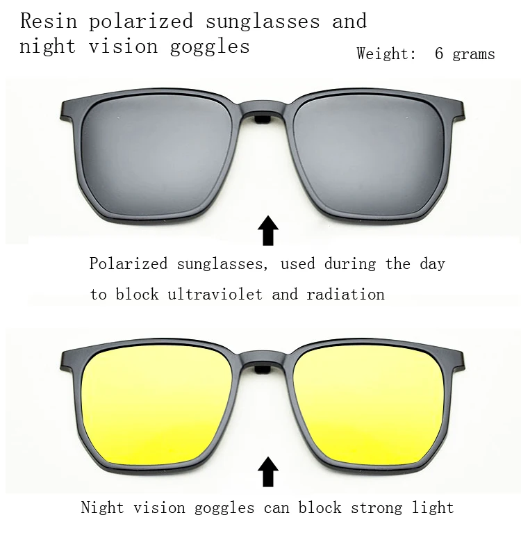 Transparente Brille Magnet Sonnenbrille Clip gespiegelt Magnet clip auf Brille rosa Rezept Myopie Brille Rahmen lila – Detail 9