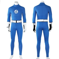 Fantastic Four Cosplay Costume Reed Richards Cosplay Bodysuit Belt Gloves Men Zentai Halloween Set Party Jumpsuit Superhero Gift
