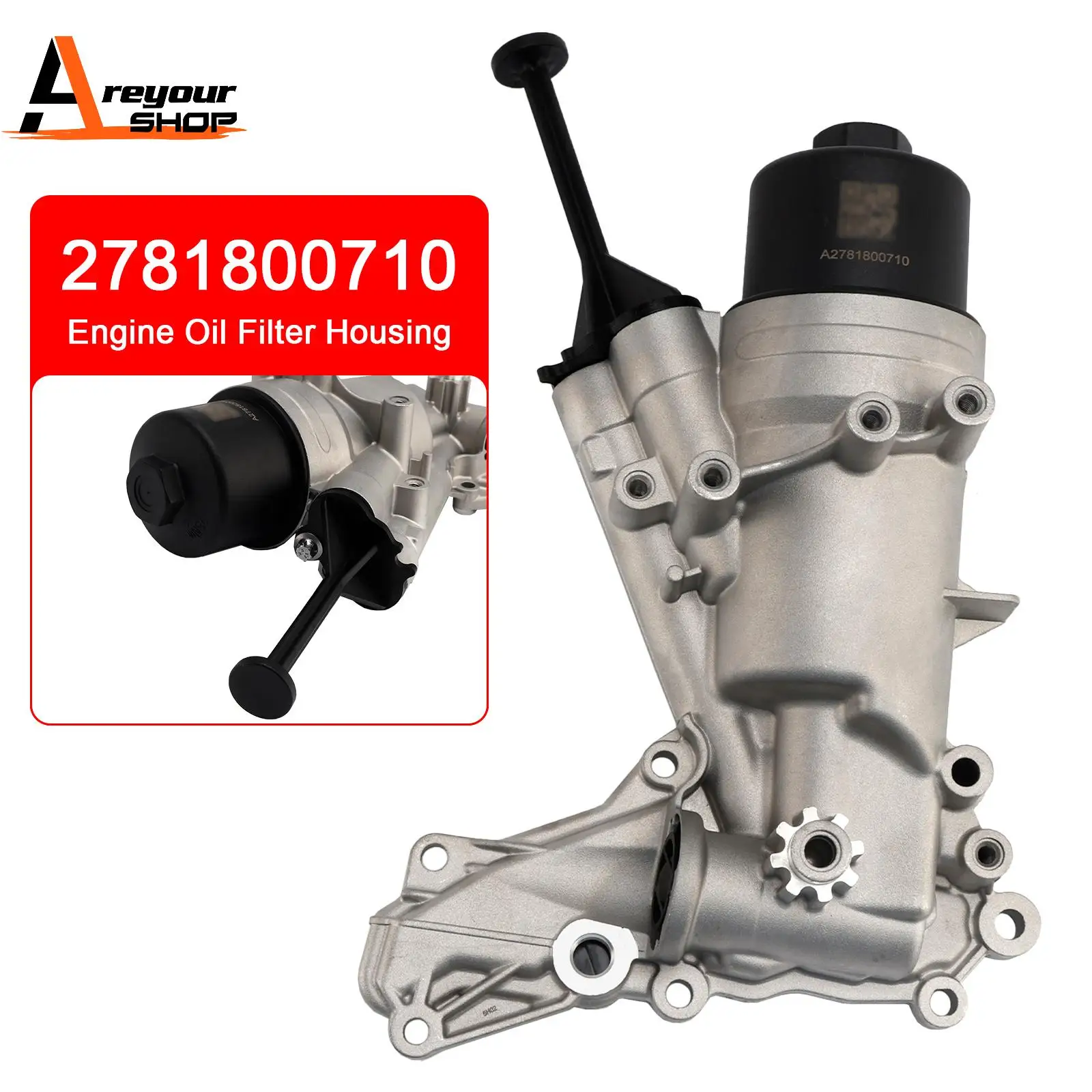 

Engine Oil Filter Housing for Mercedes G63 E550 CLS63 S550 E63 11-19 2781800710