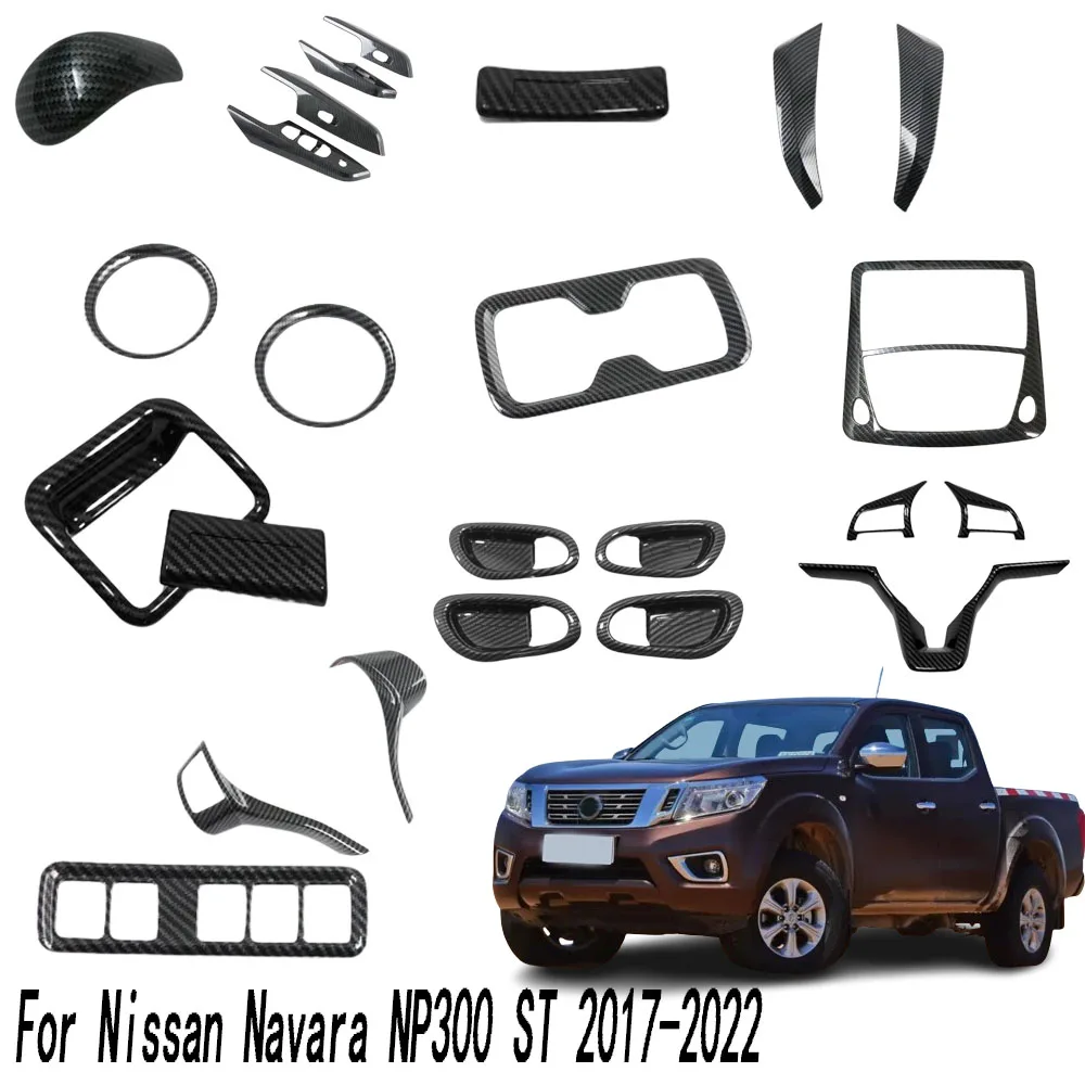 

Car Steering wheel Cover Air Vent Shift Frame Trim Armrest Light Read Handle Bowl For Nissan Navara NP300 ST 2017 2018 2019-2022
