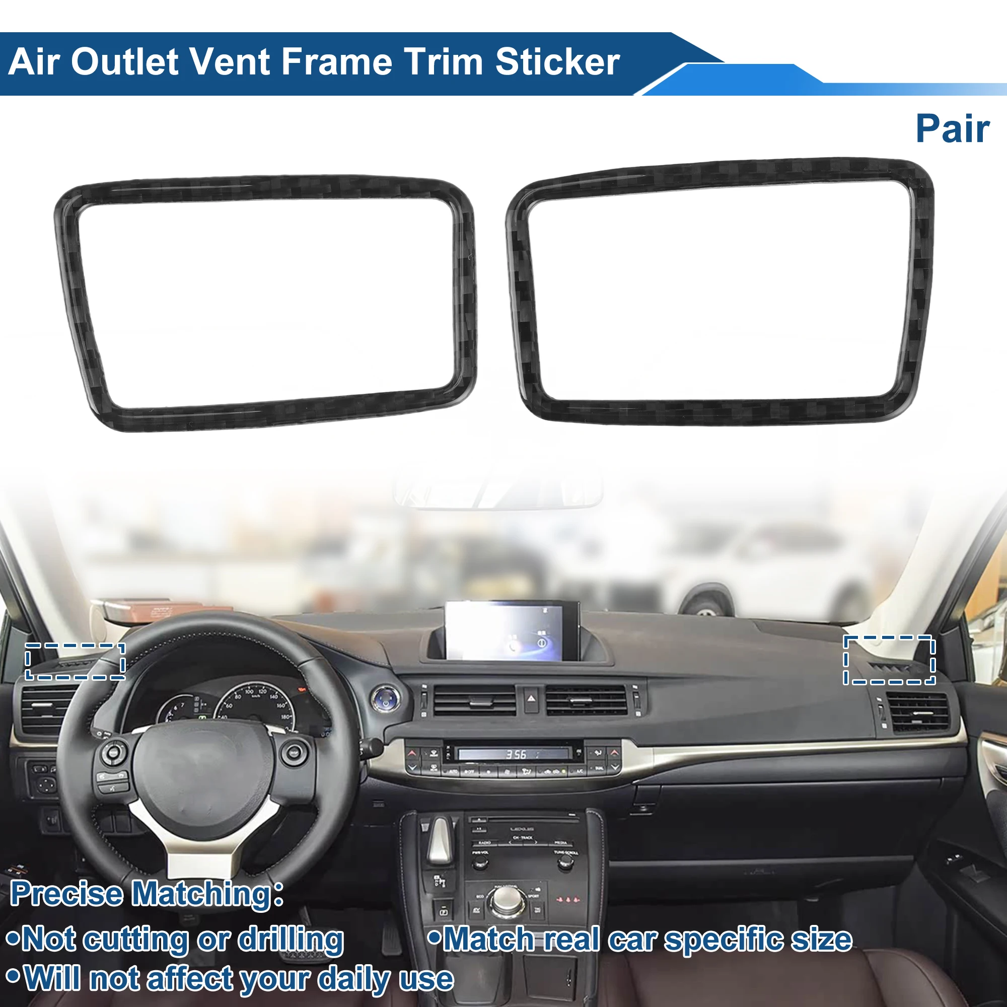 UXCELL for AC Vent Trim Frame for Lexus NX 14-19 for Dashboard Vent Sticker
