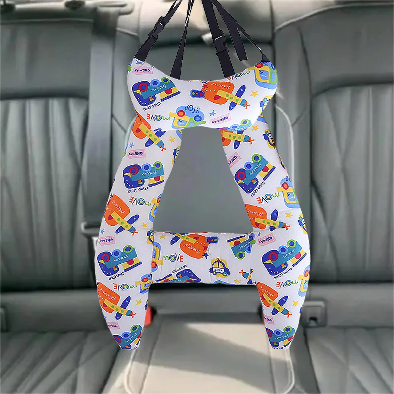 Car Travel Pillow Easy Installation Adjustable Cartoon Travel Pillow Cushion