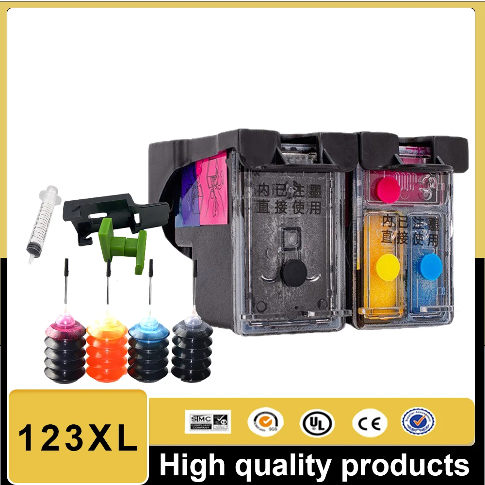 

Vilaxh 123 For HP123 123XL Ink Cartridge for HP DeskJet 1110 1111 1112 2130 2132 2134 Officejet 3830 3831 3832 3834 Printer