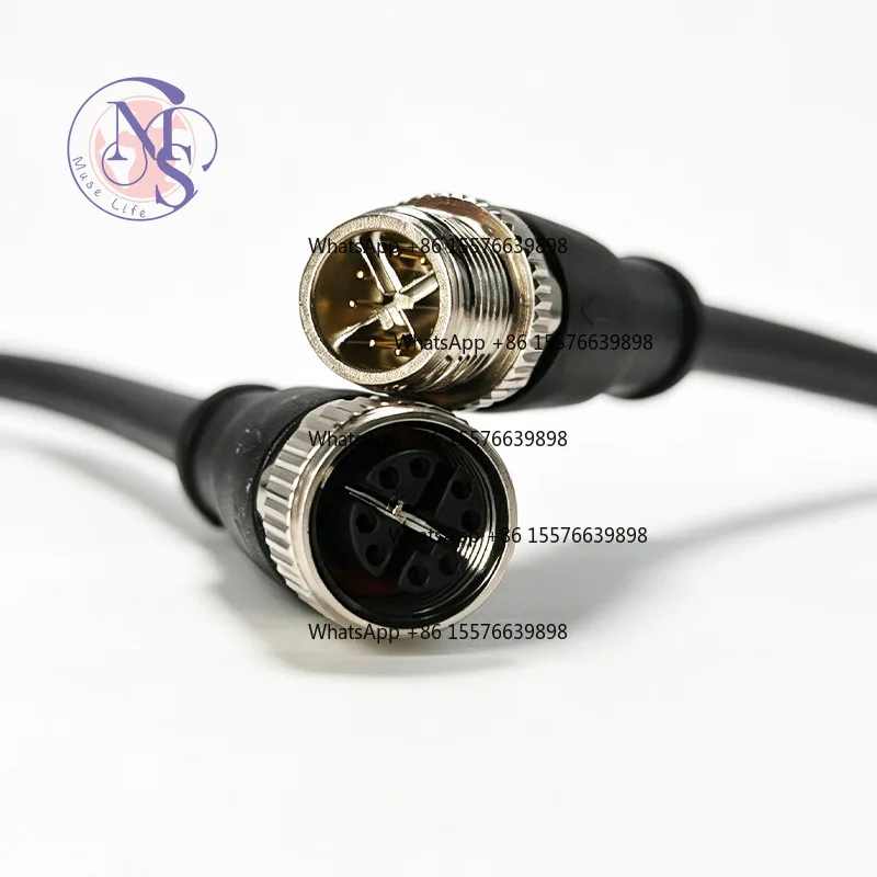 M12 X‑Code 8‑Core 10Gbps Industrial Ethernet Cable, Machine Vision Industrial Camera Connection Wire