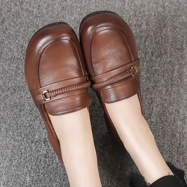 briti-sle-comfortable-brown-leather-flats-women's-slip-on-oes-metal-bule-soft-bot-flat-heel-faionable-casual-loa