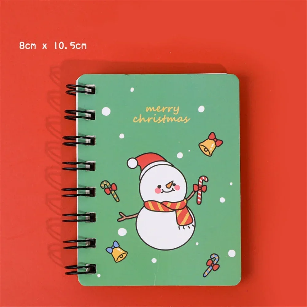 Mini Christmas Series Coil Notepad Cute Santa Pocket Memo Pads School Supplies Kid Gift Portable Notebooks Student Stationery