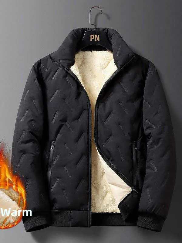 Men's Winter Thickened Fleece Jacket Zipper Hoodie Casual Loose Large Size Warm Cotton Clothes Lamb Velvet Coat with Zipper