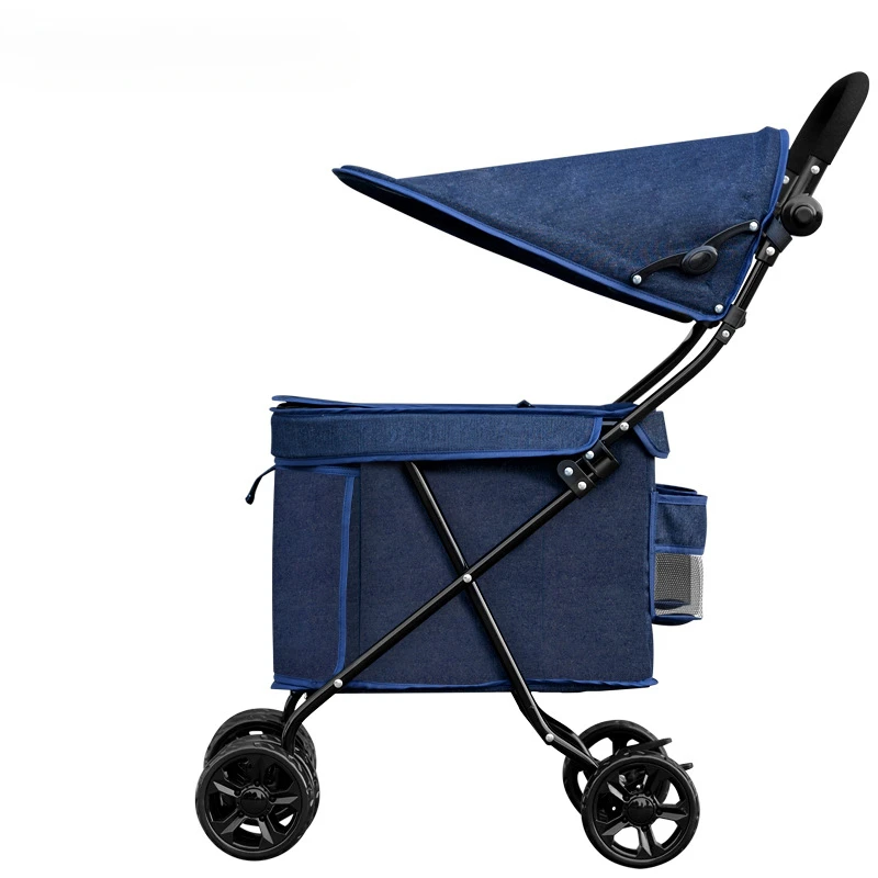 

Portable Folding Pet Cart Dog Cat Out Small Cart Four-wheeled Supplies