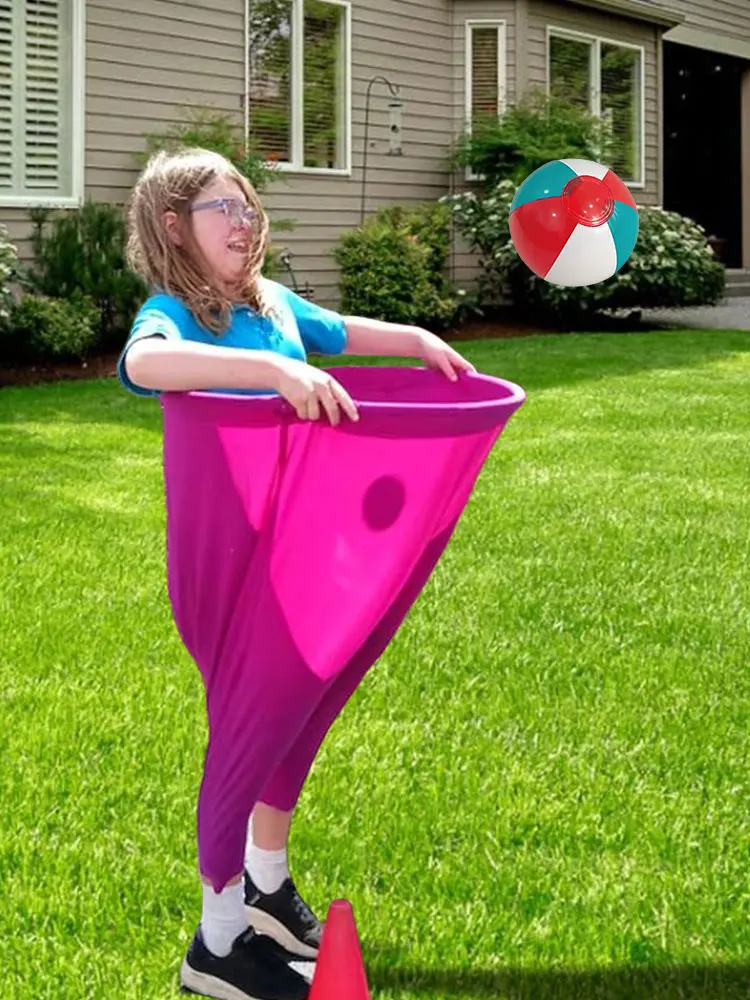 Pantaloni da gioco per feste Freaky con 2 palline rimbalzanti e 1 campo con pompa ad aria Gioco per riunioni di famiglia Giocattoli da lancio per bambini Adulti