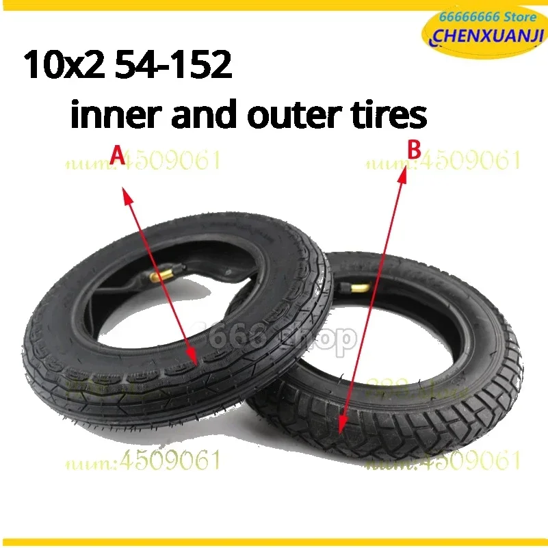 Pneu 10x2 54-152 com tubo interno, adequado para scooter elétrica, balanceamento de hoverboard, equilíbrio inteligente, pneu de 10 tamanhos