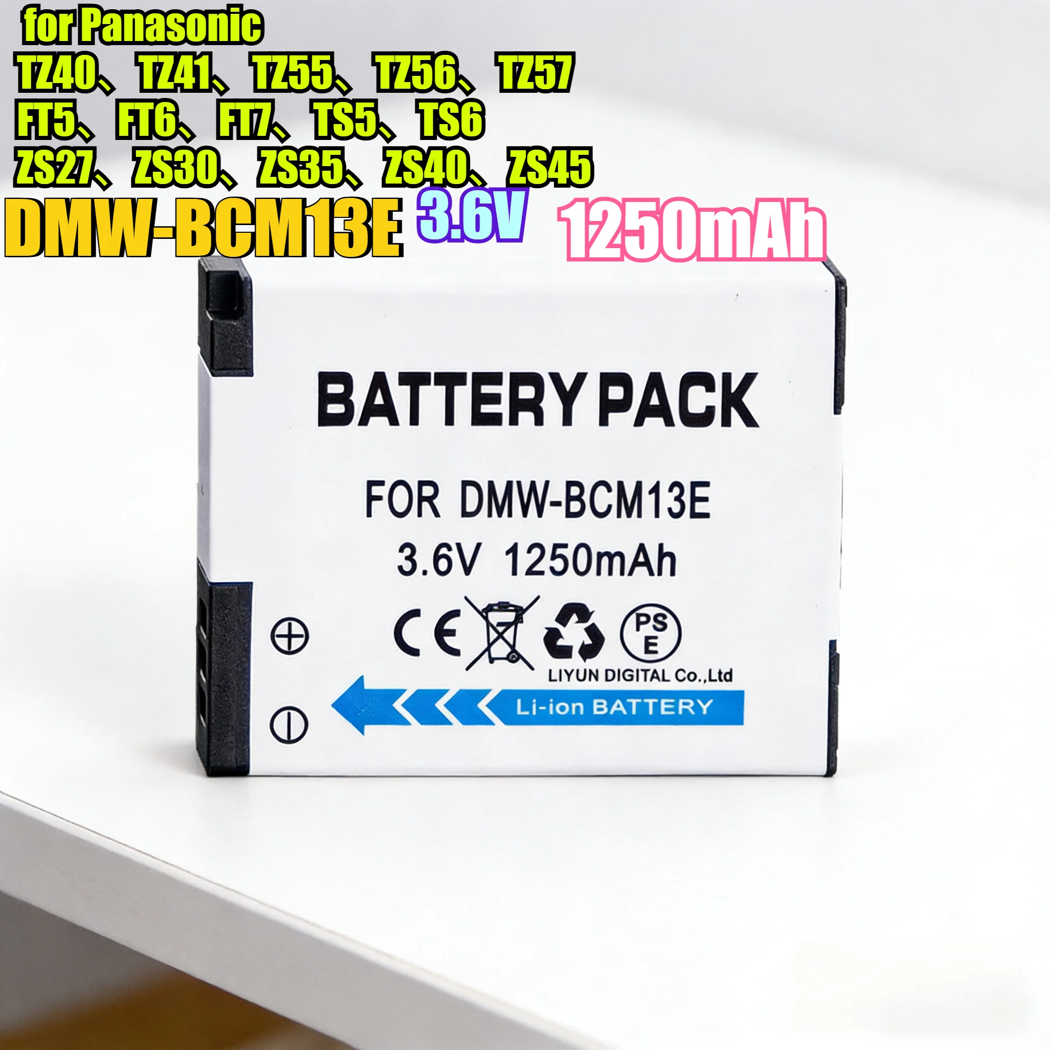 

Сменный аккумулятор DMW-BCM13E емкостью 1250 мАч для литий-ионного блока питания серии Panasonic Lumix ZS, совместимый с DMC-ZS35/ZS40/ZS45/ZS50GK