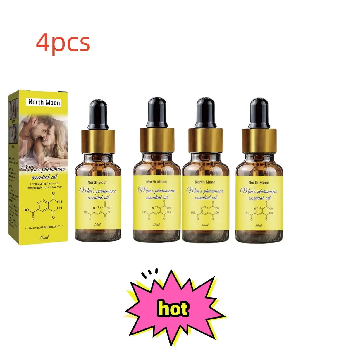 

4PCS/set Pheromone Infused Essential Oil Pheromone Oil For Men To Attract Women Unisex Fragrance Oil Pheromone Oil Smell remover