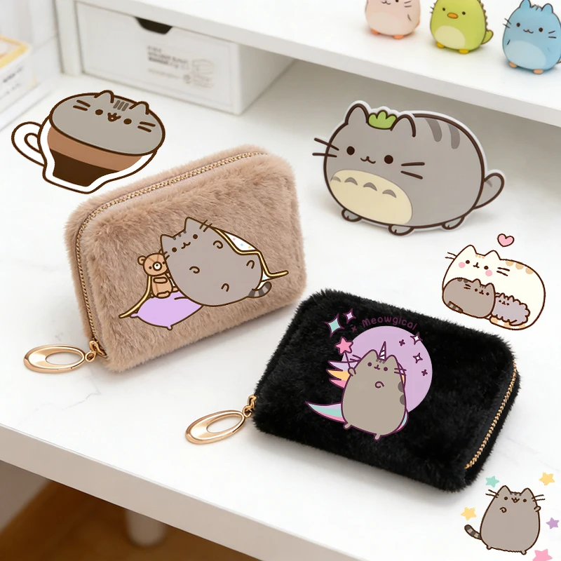 

Cute Pusheens Wallet for Women Girl's Clutch MoneyBag Anime Popular Kawaii School Coin Purse ID Card Holder Good-look Pocketbook