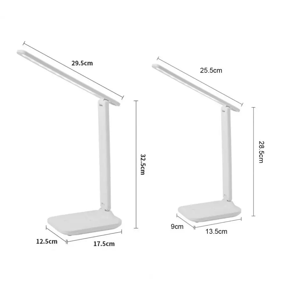 Lámpara de escritorio plegable con Control táctil regulable, 3 modos, recargable por USB, alimentado por batería, luz LED de lectura, decoración del hogar