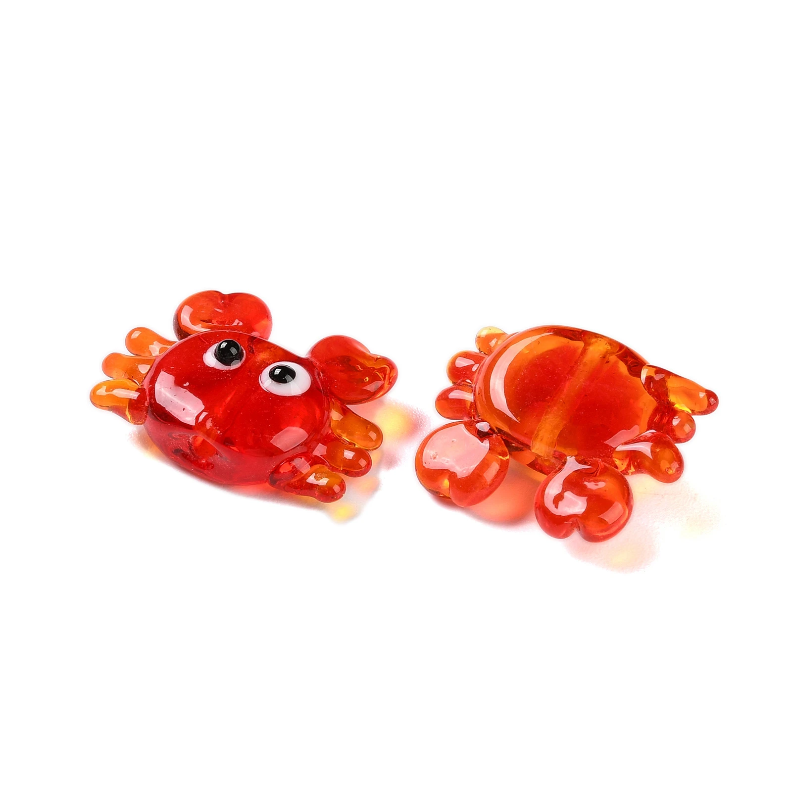 2pcs Red Crabs Shrimp Rabbit Lampwork Glass Beads For DIY Jewelry Making Bracelets Necklaces Accessories Materials